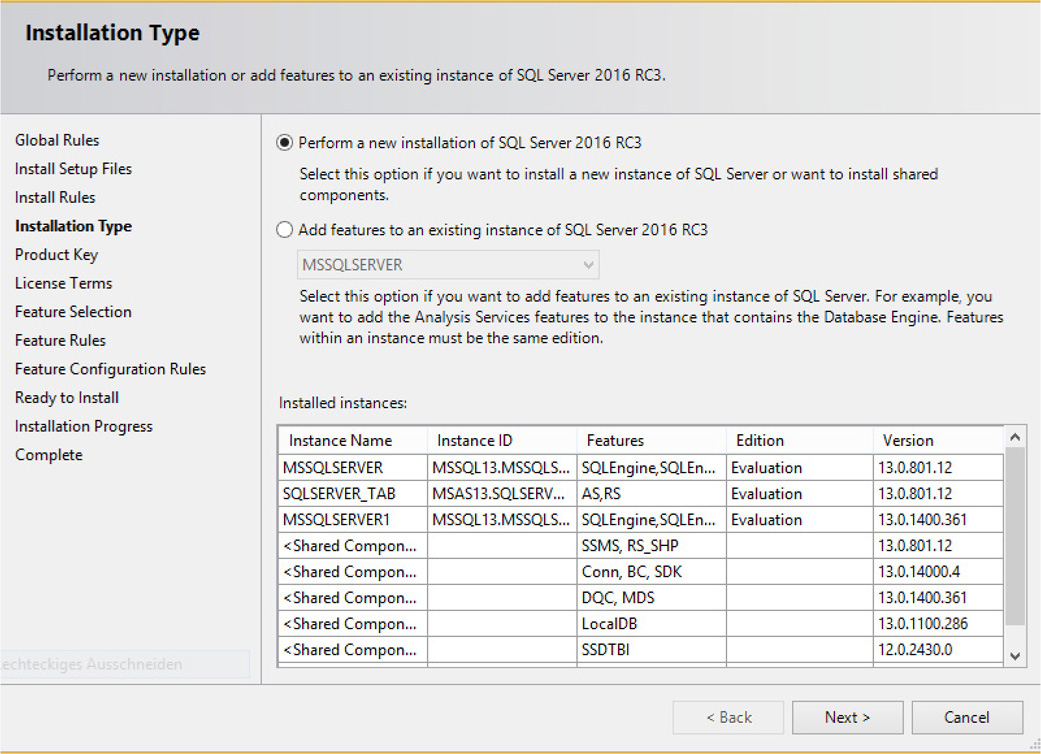 Choose installation type