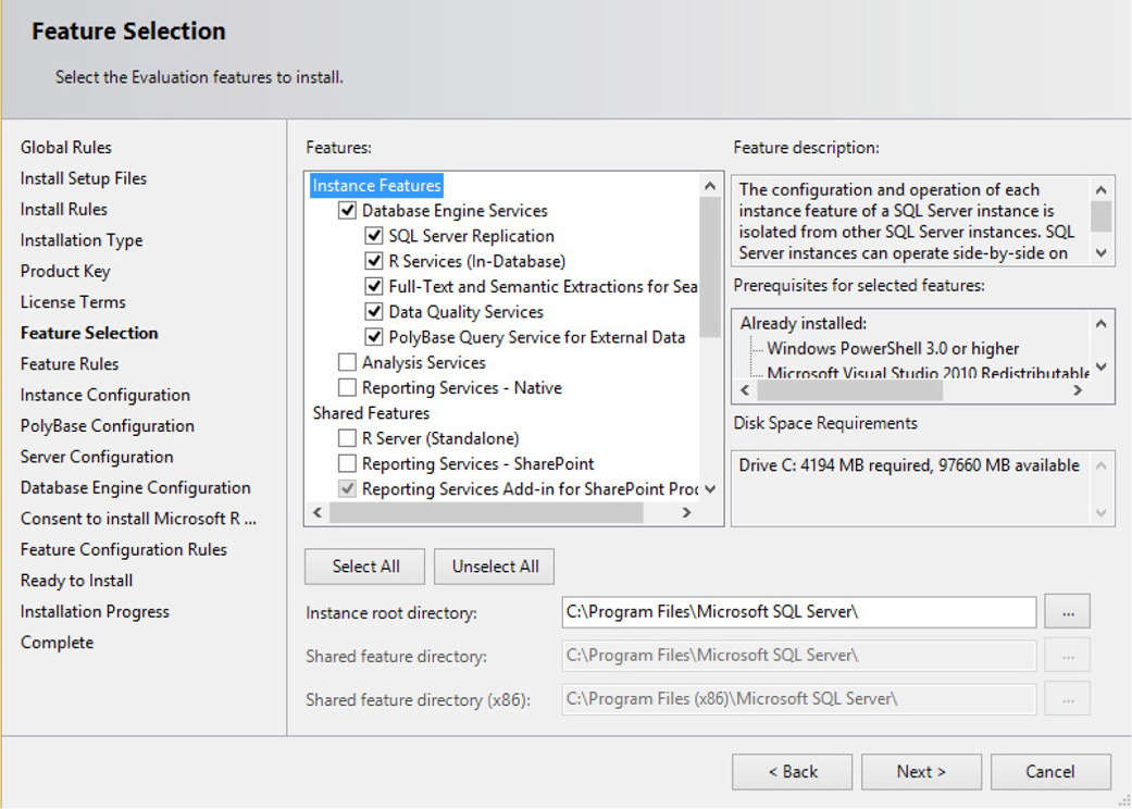 SQL Server Features