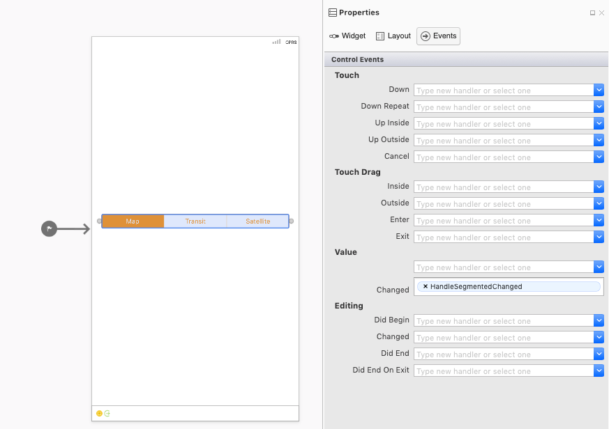 Segmented Control Valued Changed Event