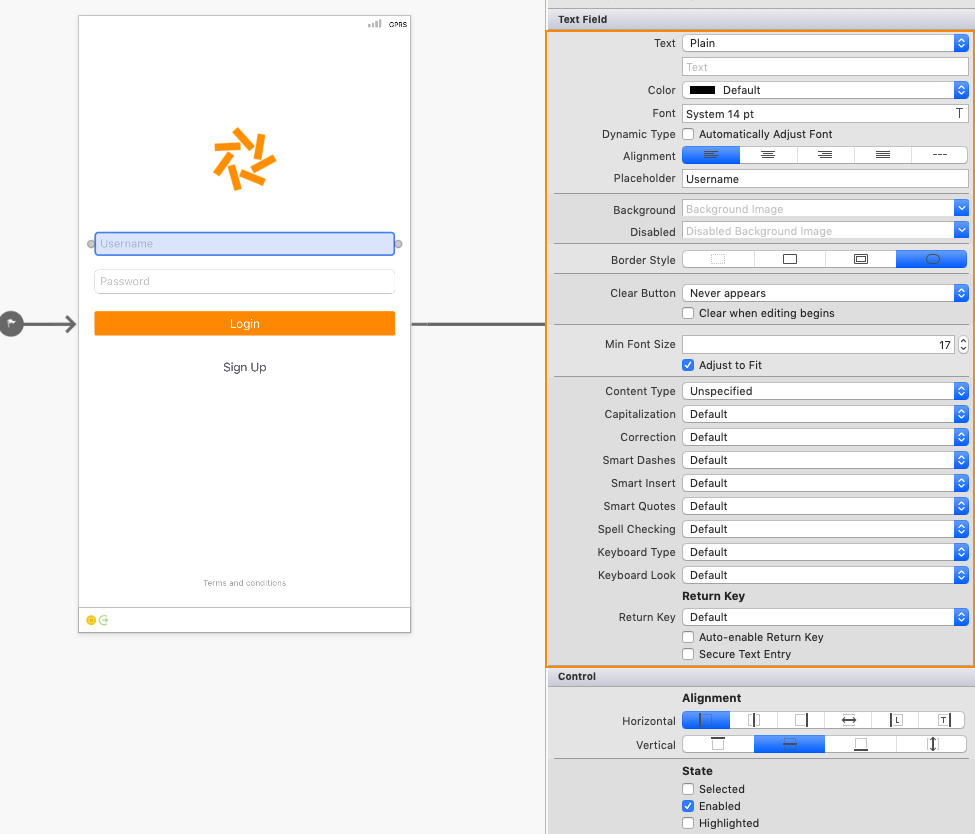 Textfield Properties